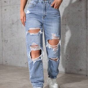 Distressed Light Blue Women's Jeans